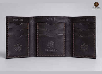 Custom Edmir Trifold Wallet with Carved Image Triskóra