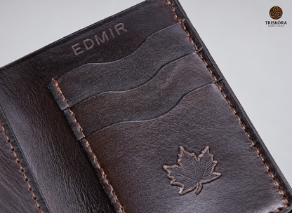 Custom Edmir Trifold Wallet with Carved Image Triskóra